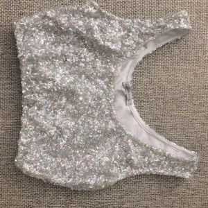 Silver Sequin Crop Top